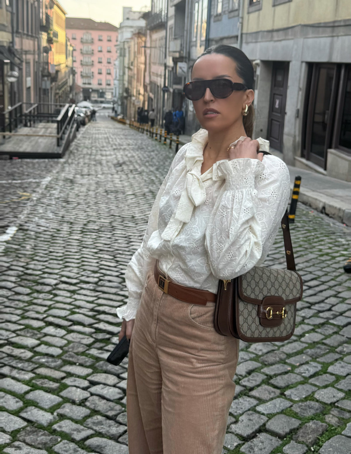 Embroidered blouse in ecru