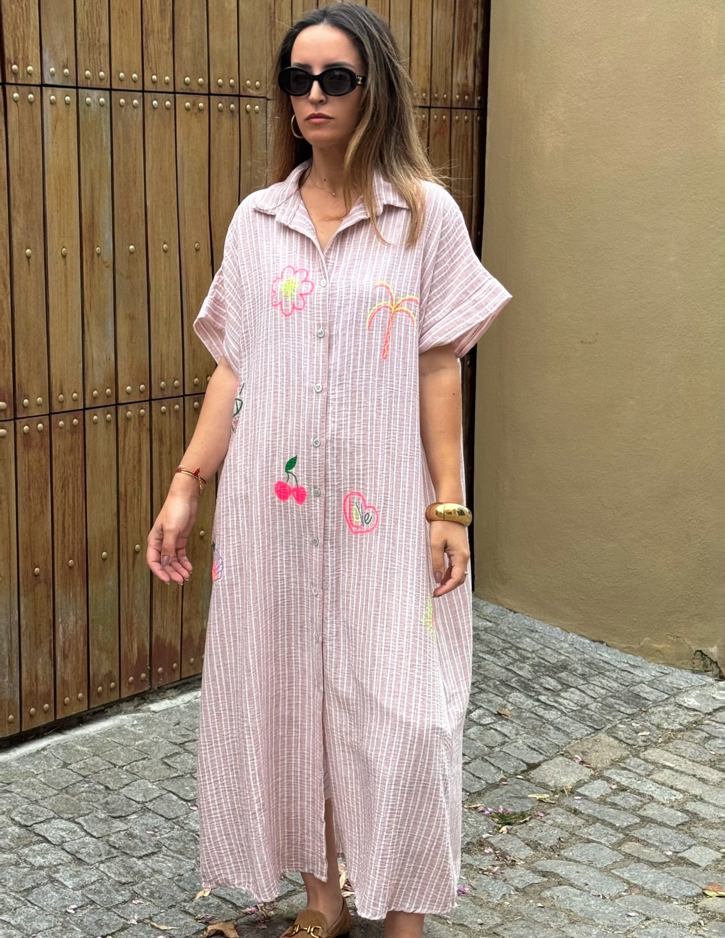 Vestido camiseiro estampado V2