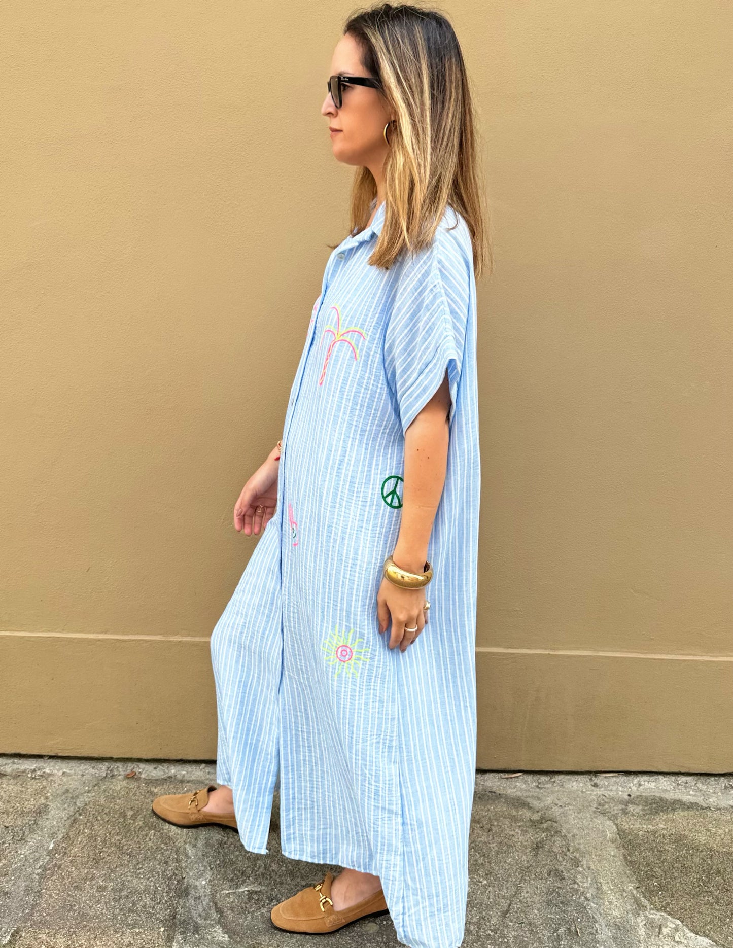 Vestido camiseiro estampado V1