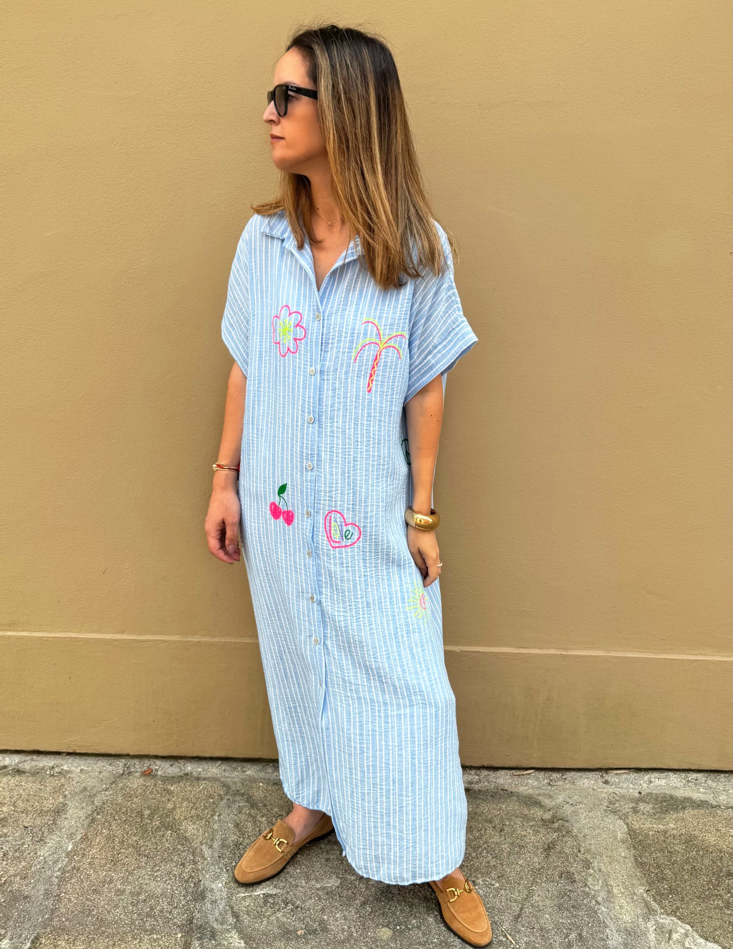Vestido camiseiro estampado V1