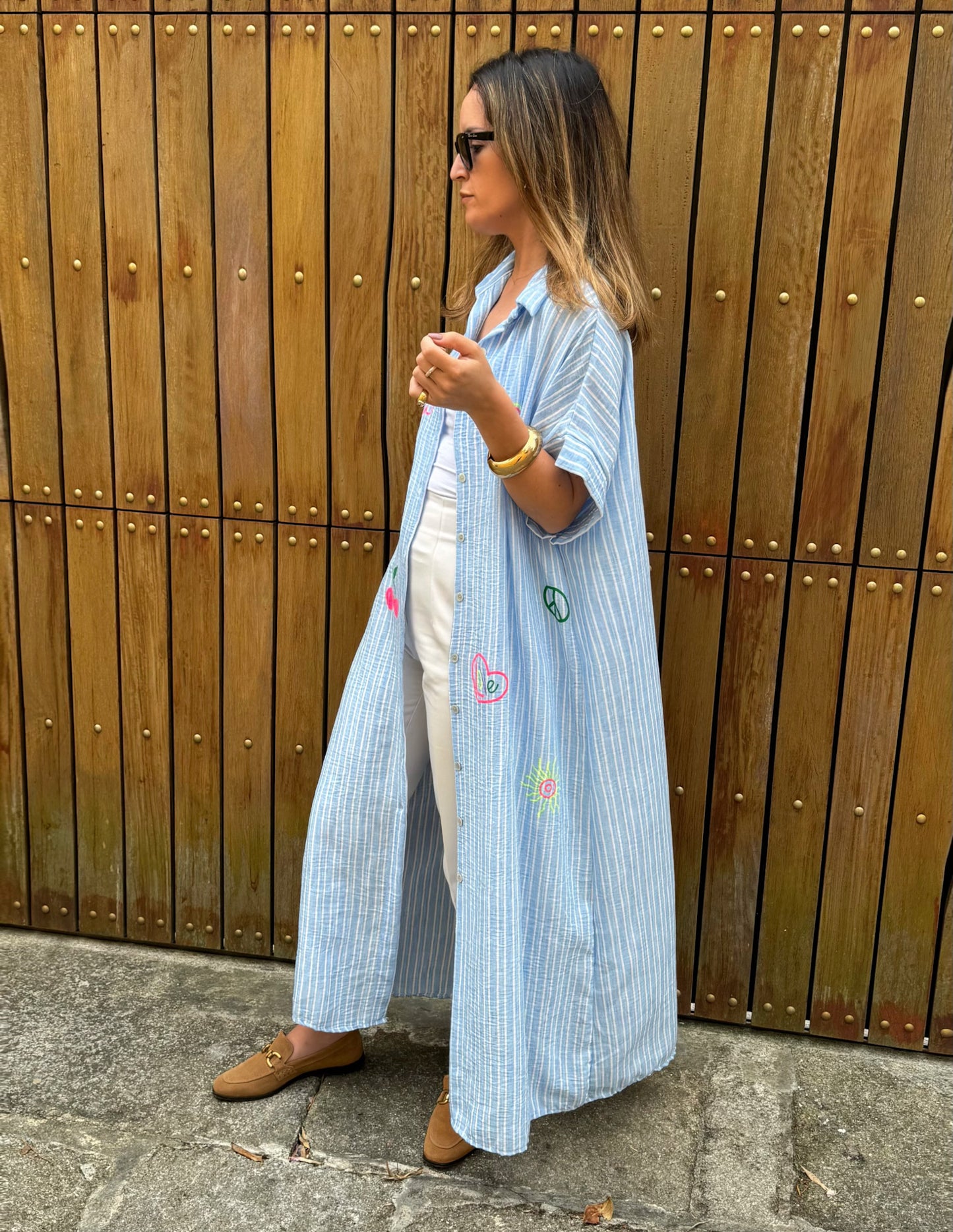 Vestido camiseiro estampado V1