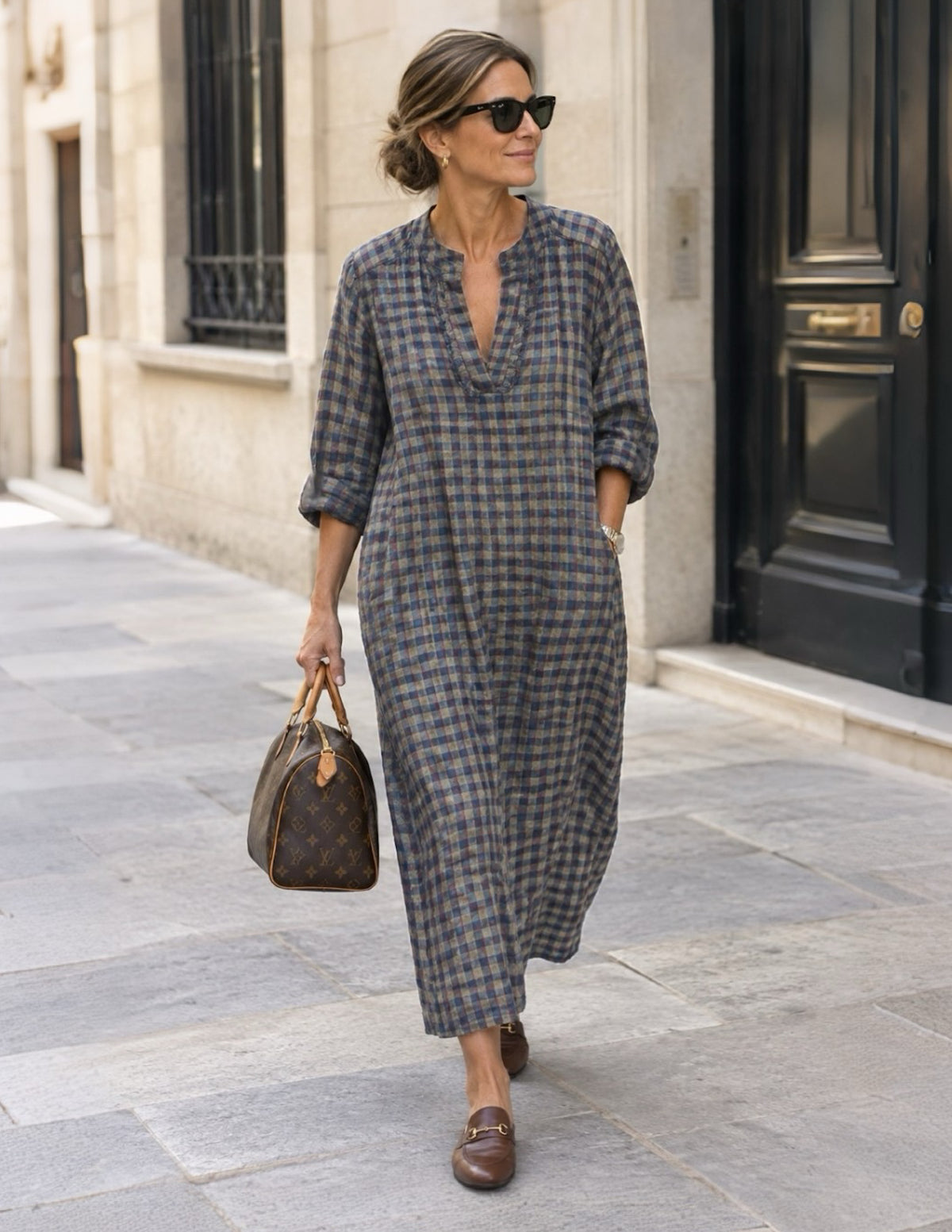 Vestido vichy com bolsos
