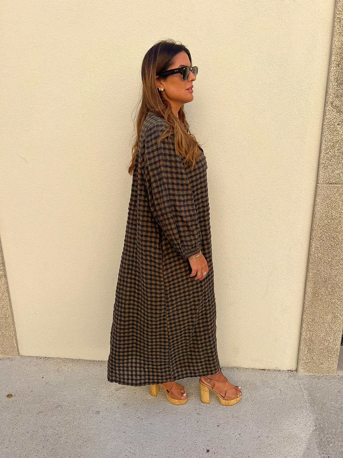 Vestido vichy com bolsos