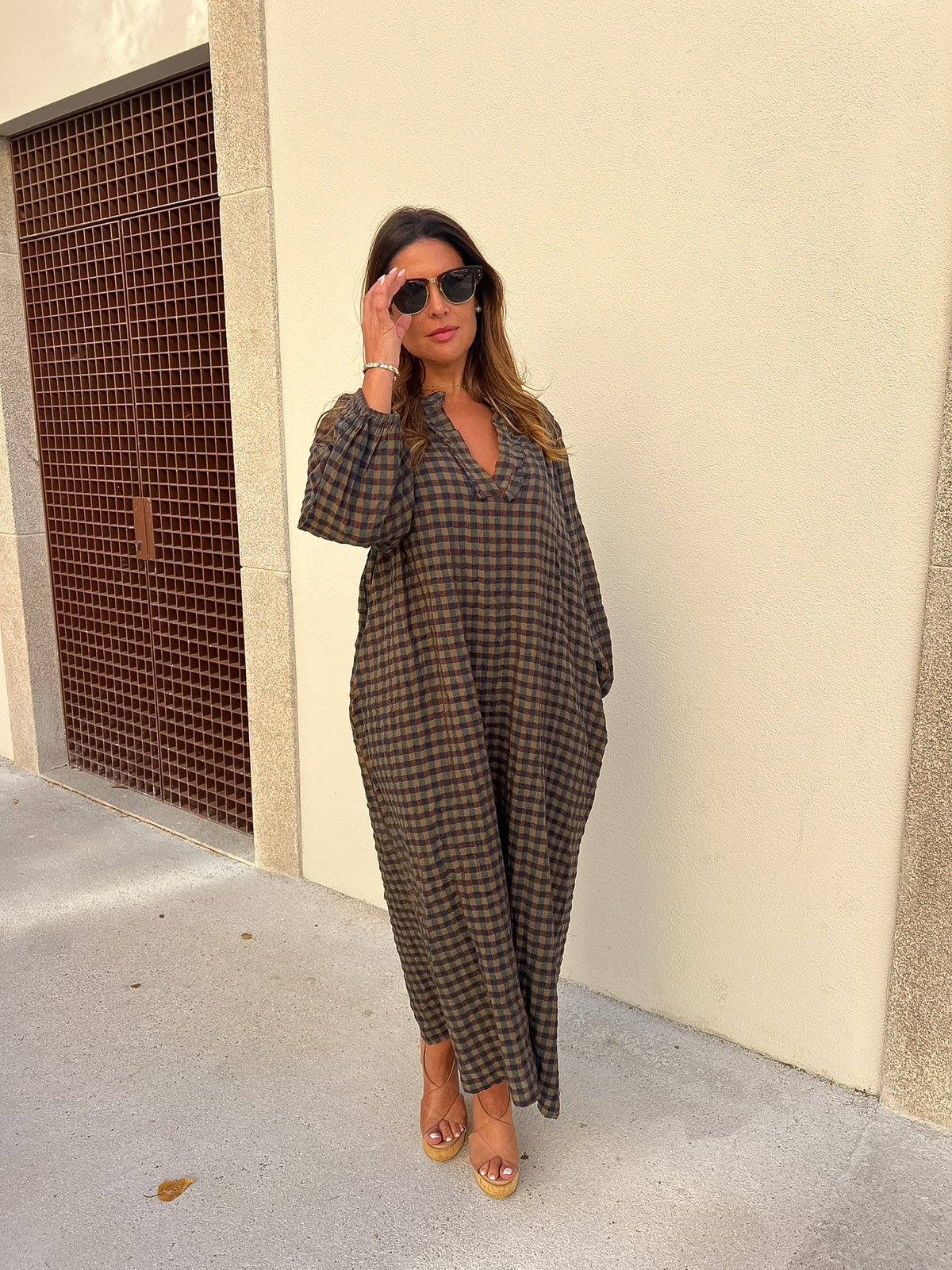 Vestido vichy com bolsos