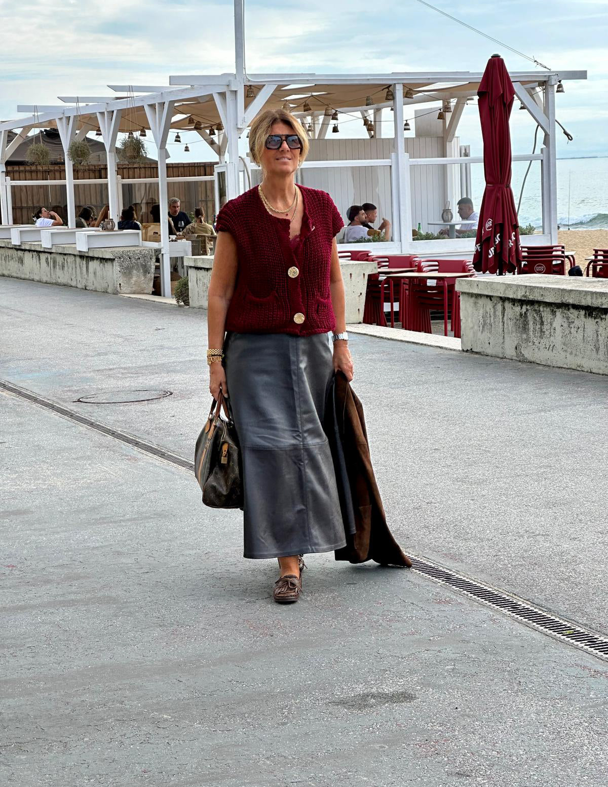 Burgundy knit vest JOY