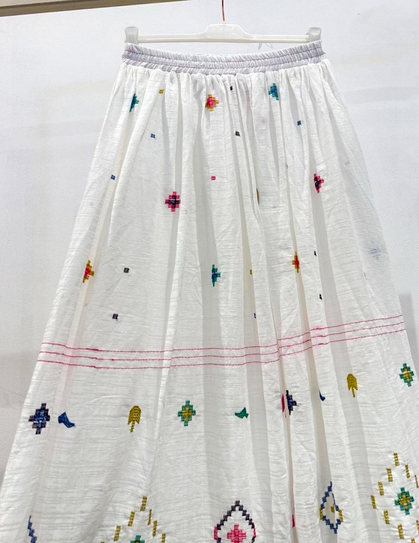 Embroidered midi skirt