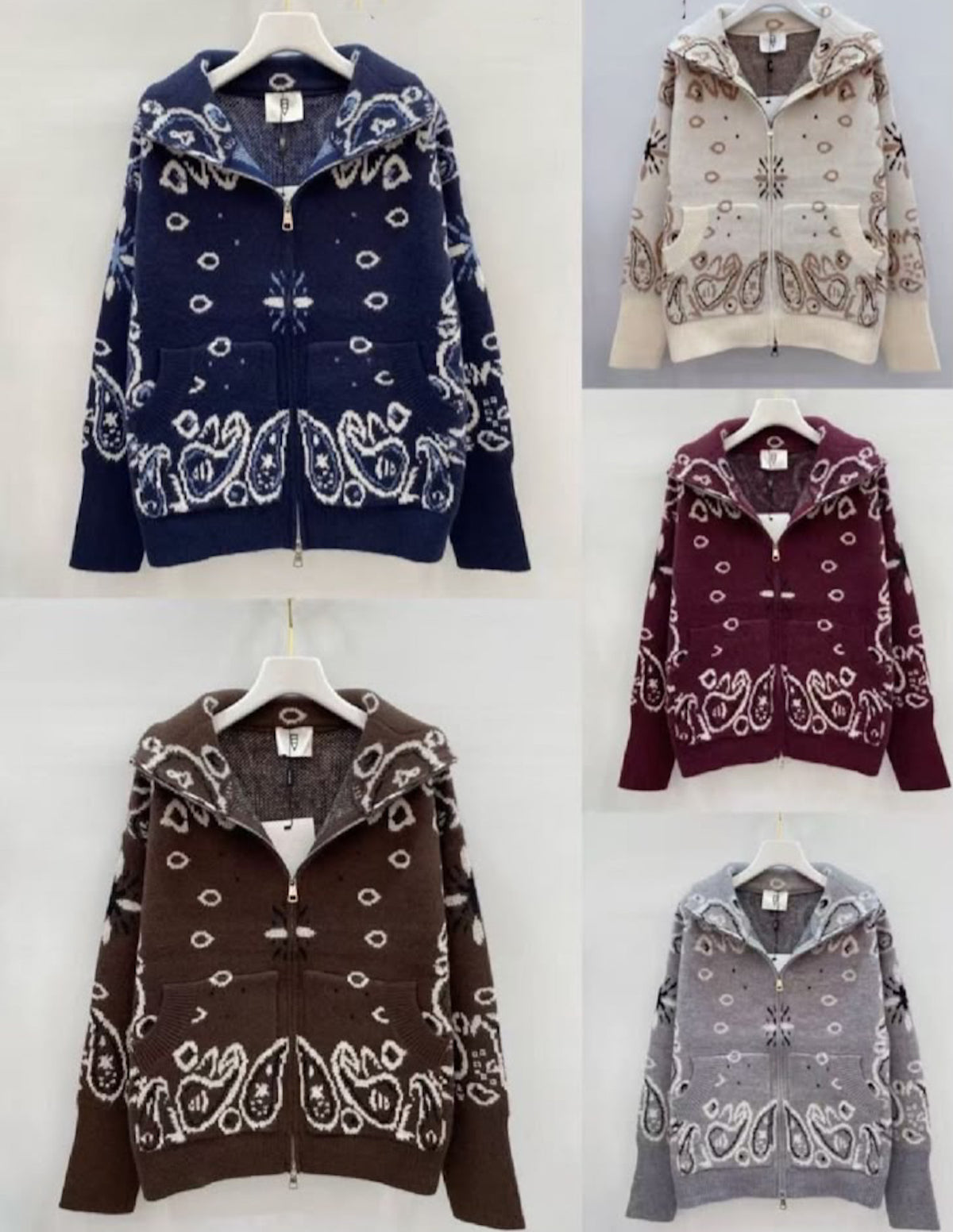 Bandana print knitted jacket