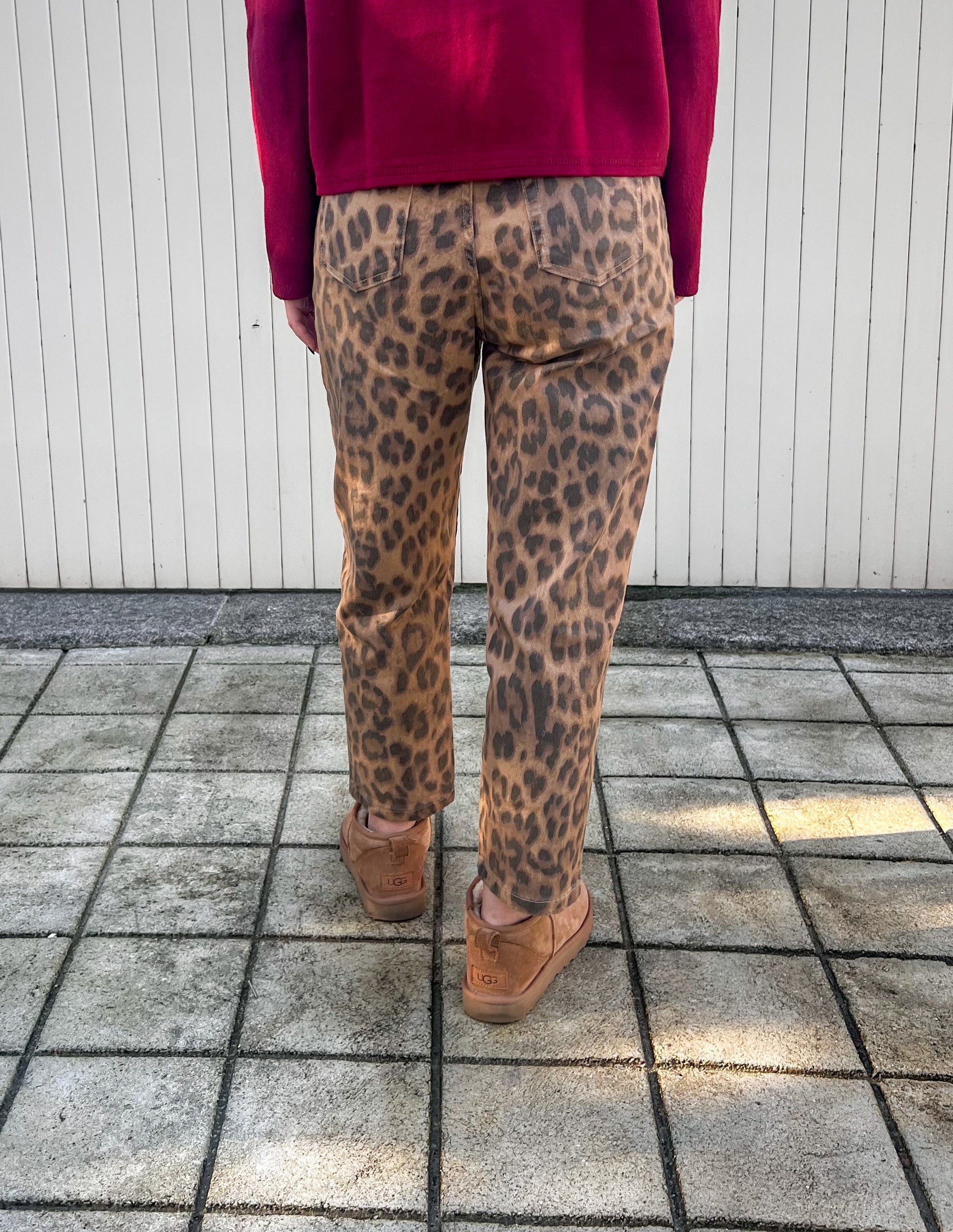Leopard pants in camel JOY