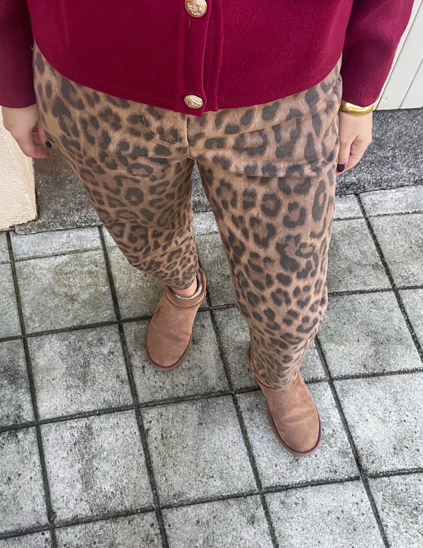 Leopard pants in camel JOY