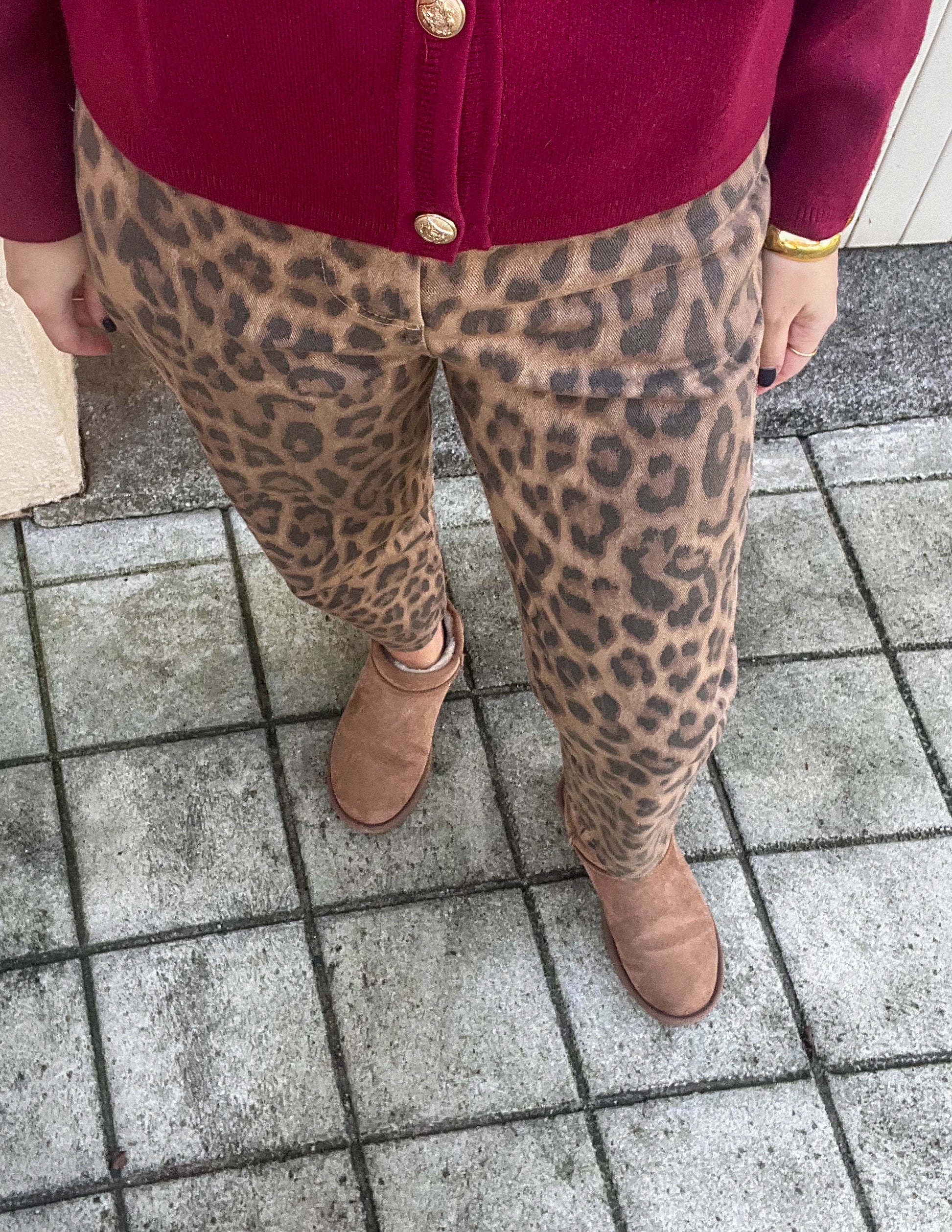 Leopard pants in camel JOY