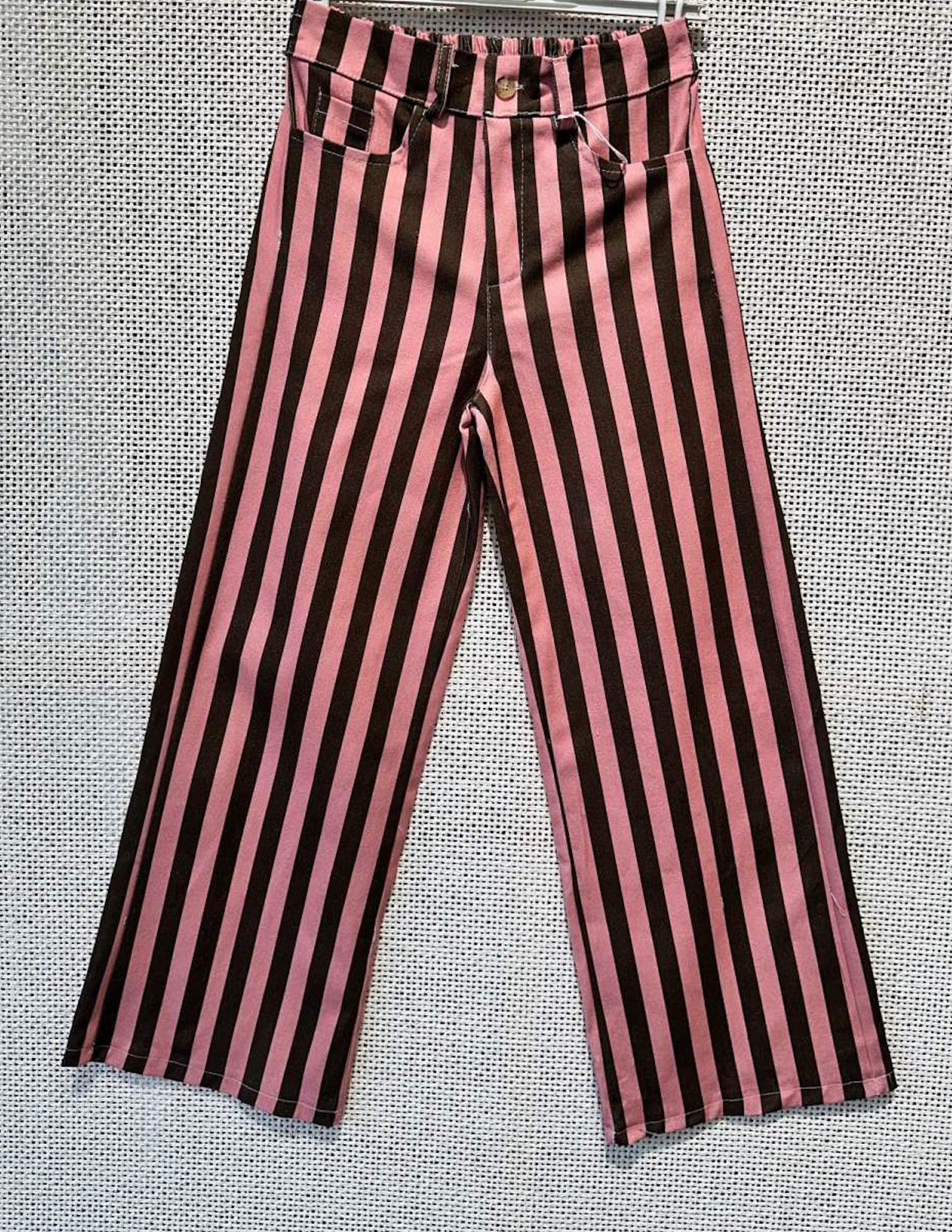 Pink and brown striped pants