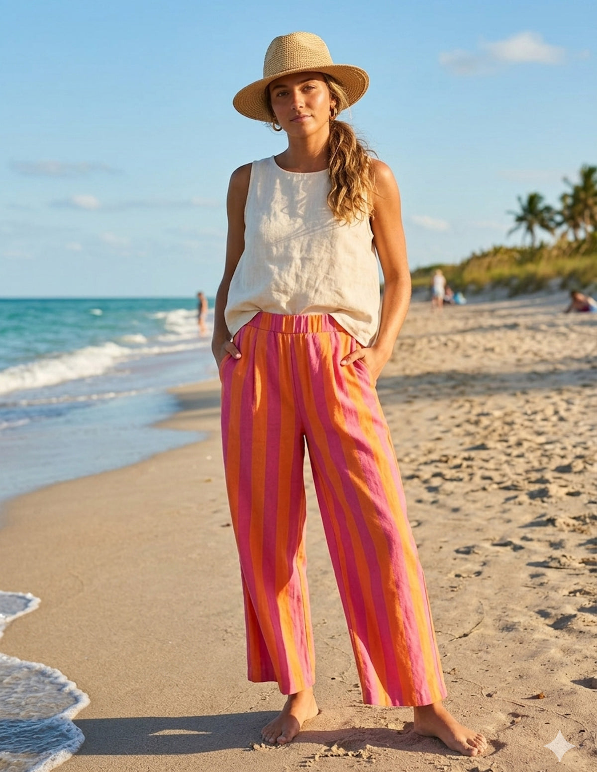 Baggy striped trousers
