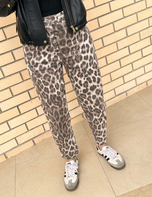 Leopard pants in beige JOY