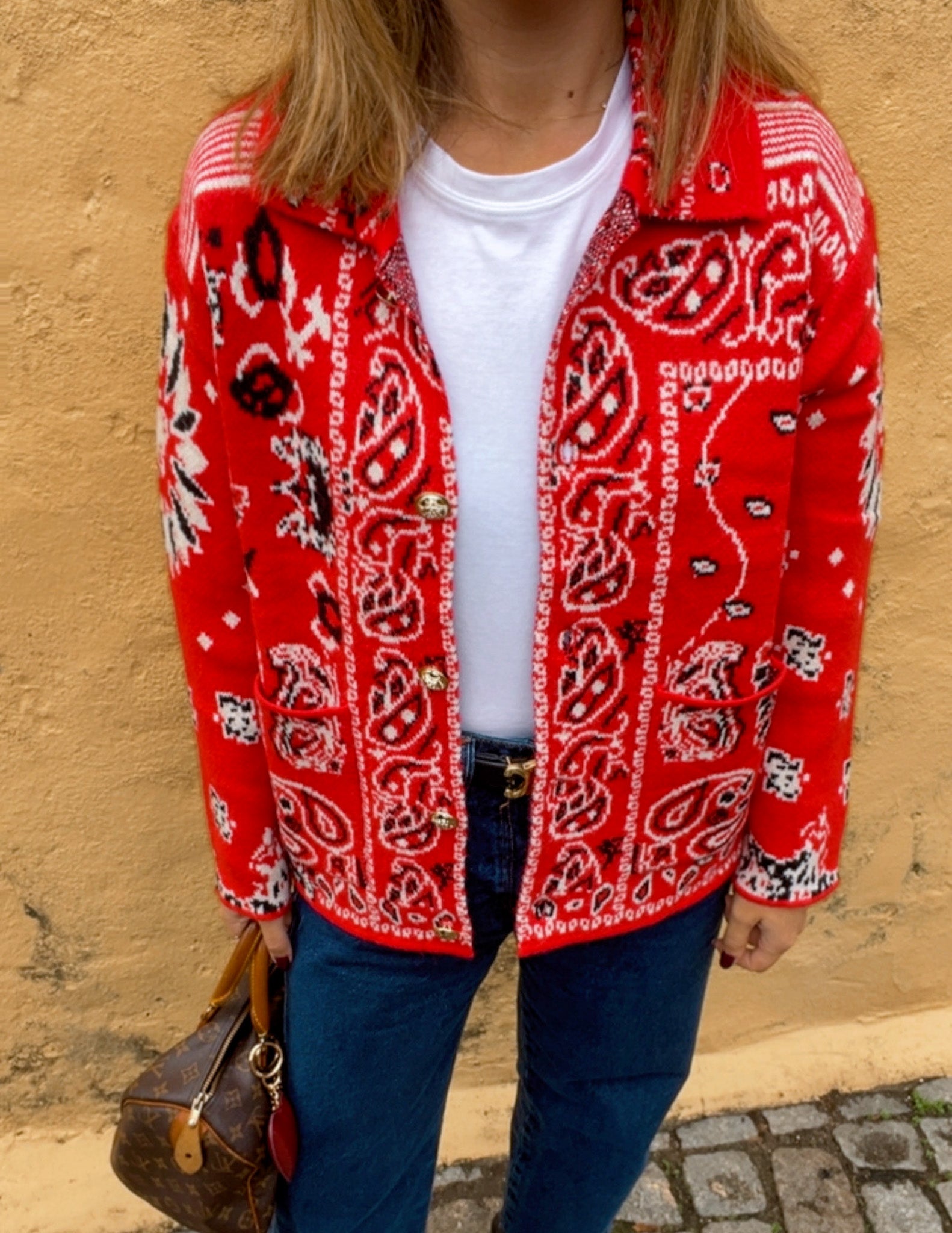Cashmere jacket with bandana pattern - LAST UNITS JOY