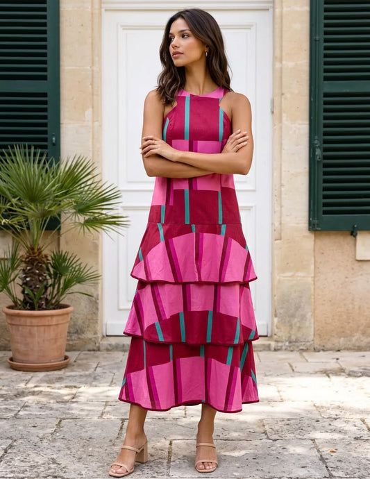 Vestido com folho