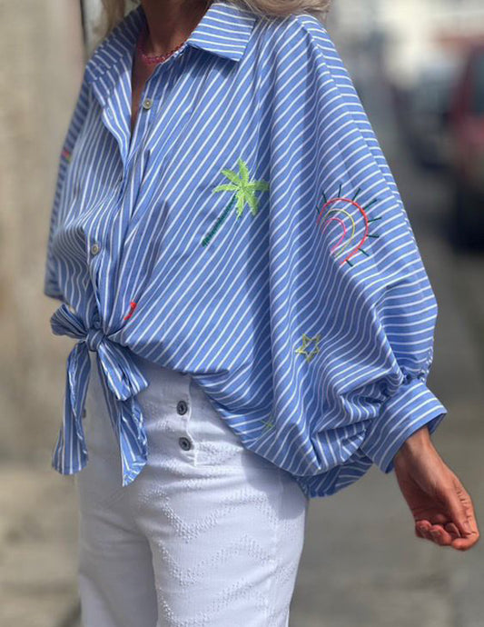 Camisa oversize com bordado