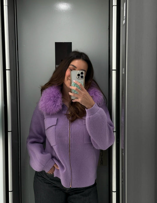 Fur and Cashmere lilac jacket JOY
