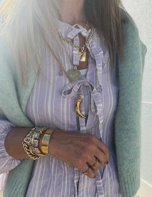 Conjunto lilás com riscas JOY