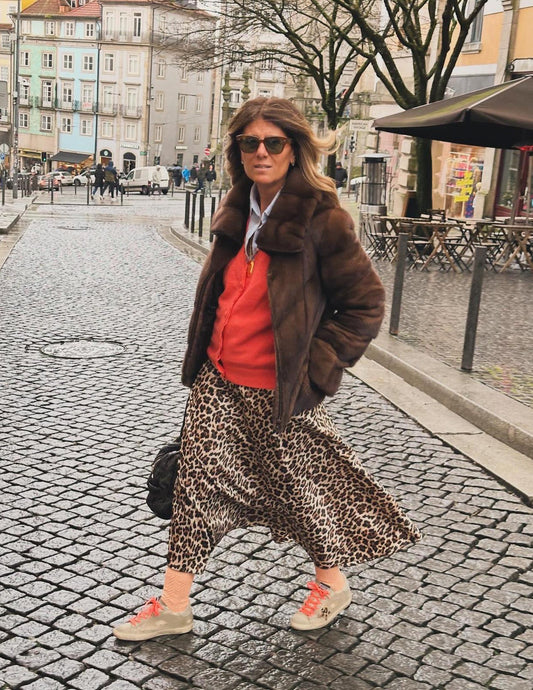 Leopard print satin skirt JOY