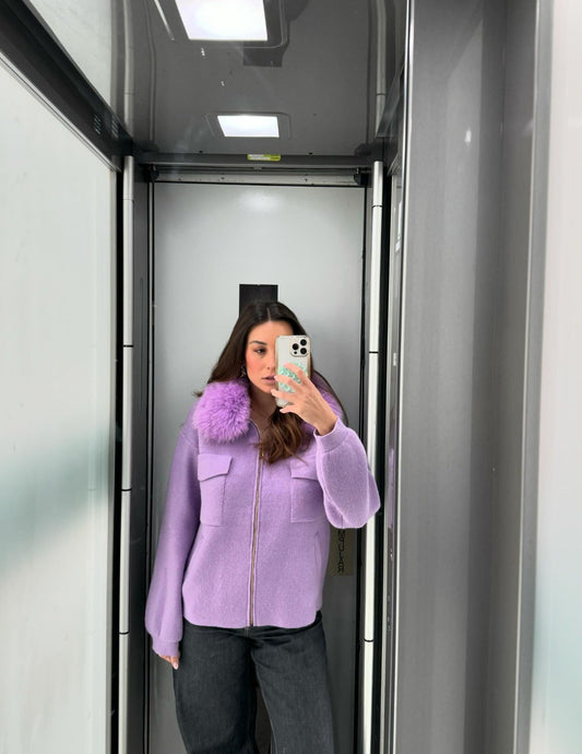 Fur and Cashmere lilac jacket JOY