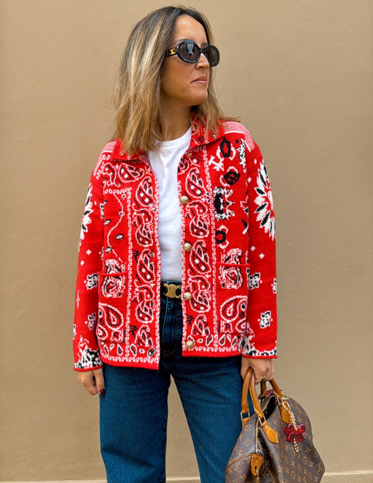 Cashmere jacket with bandana pattern - LAST UNITS JOY