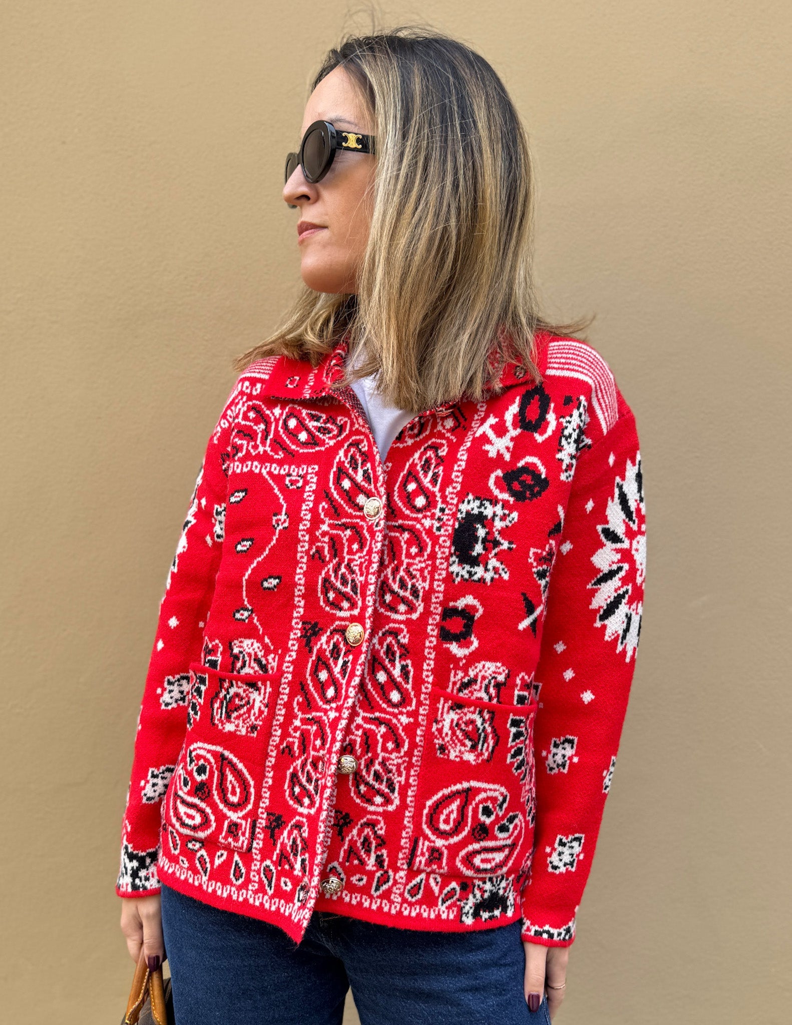 Cashmere jacket with bandana pattern - LAST UNITS JOY