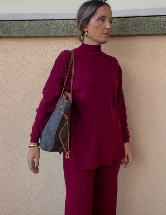 Burgundy knit set JOY