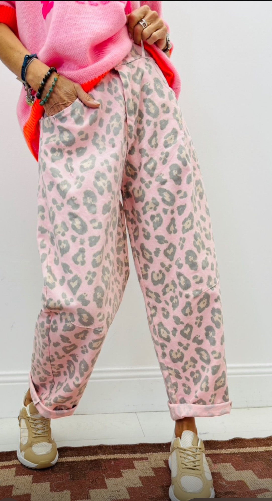 Animal print trousers