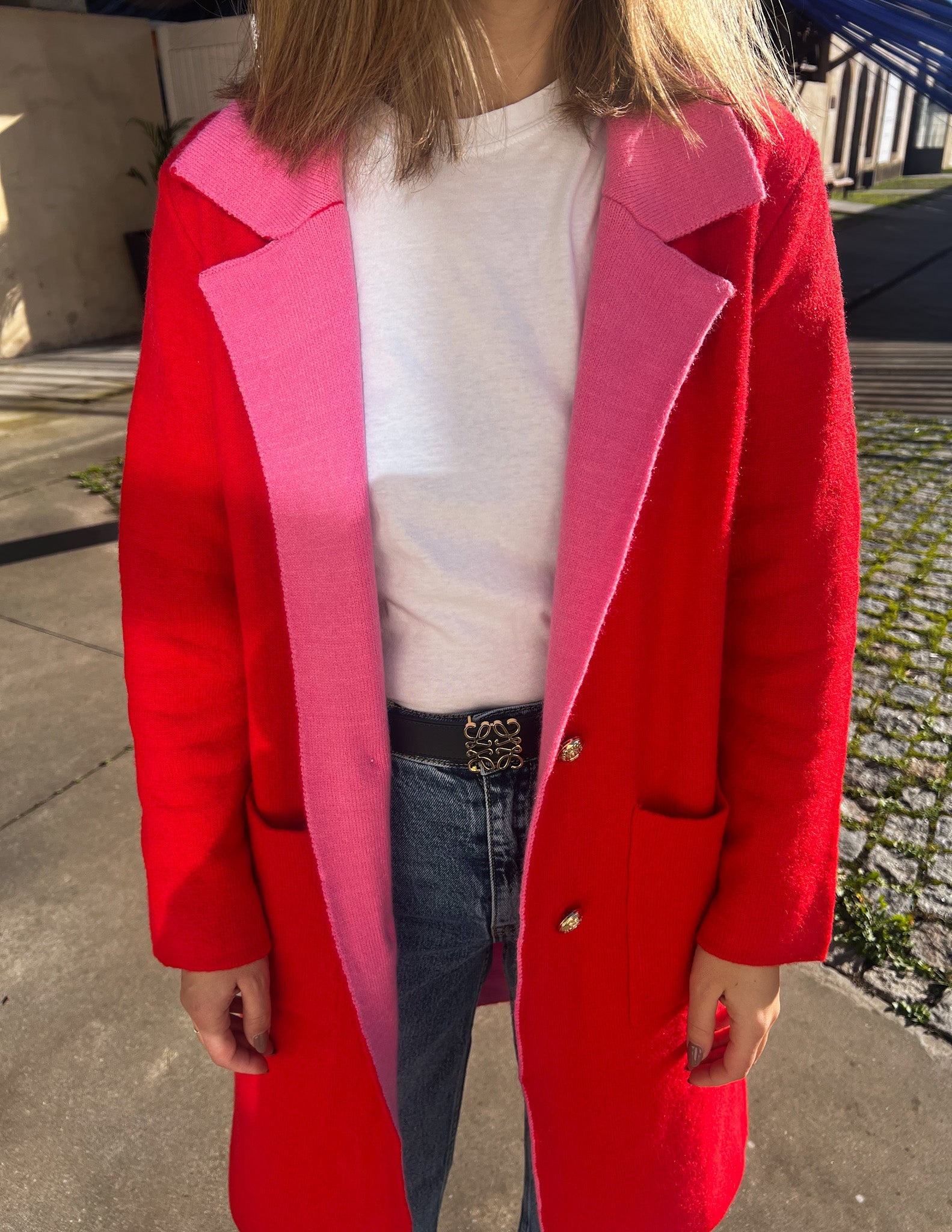 Pink & Red Cashmere jacket JOY