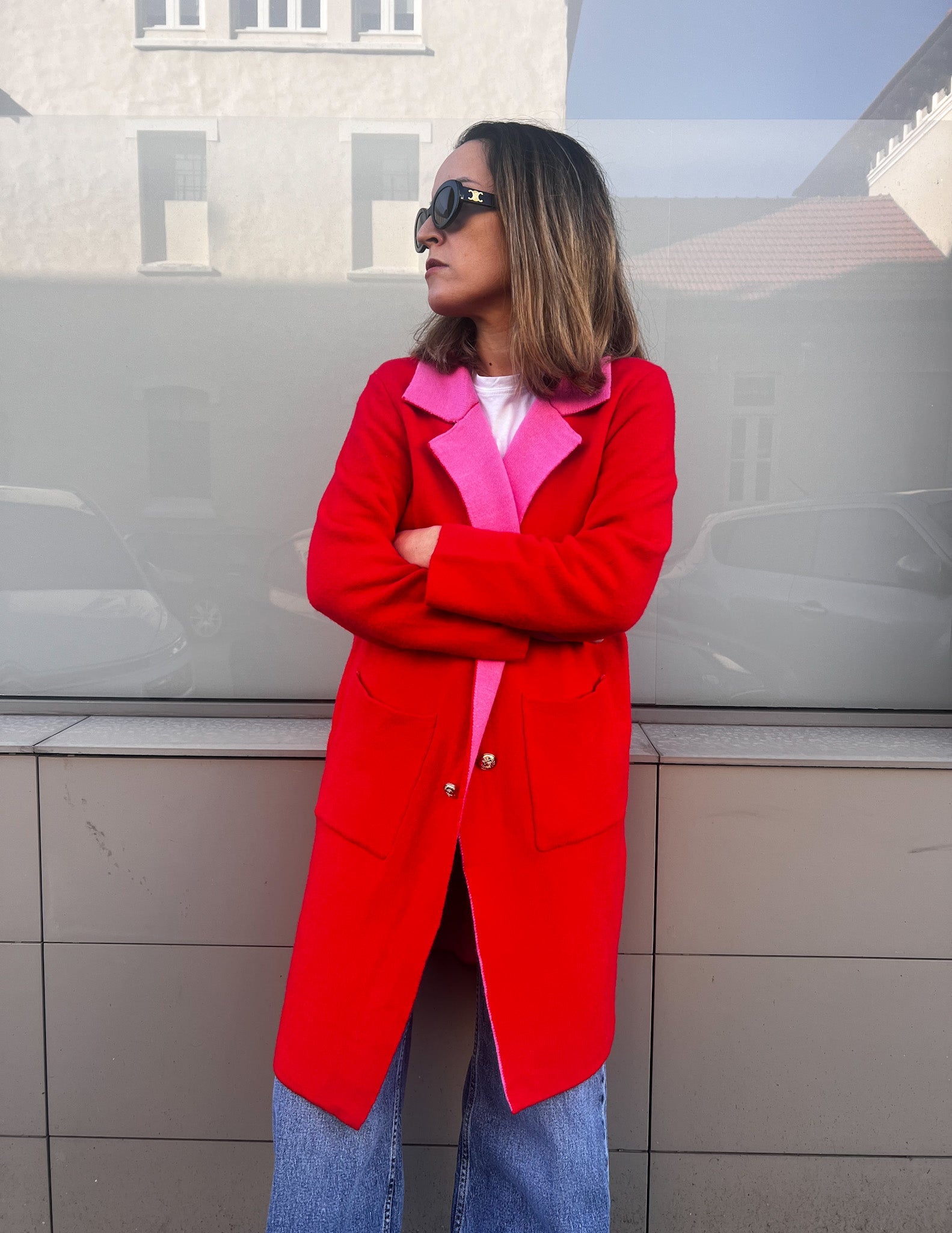 Pink & Red Cashmere jacket JOY