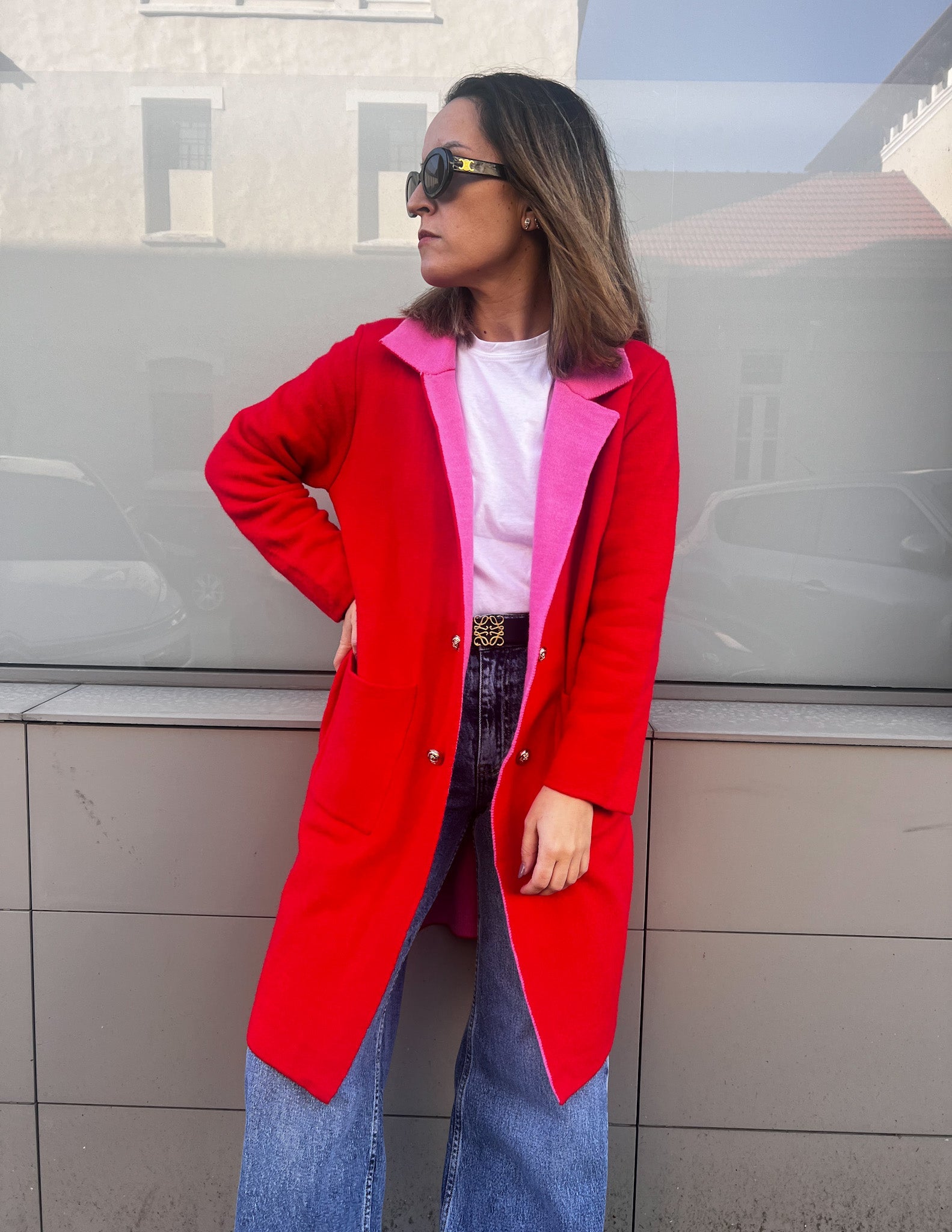 Pink & Red Cashmere jacket JOY
