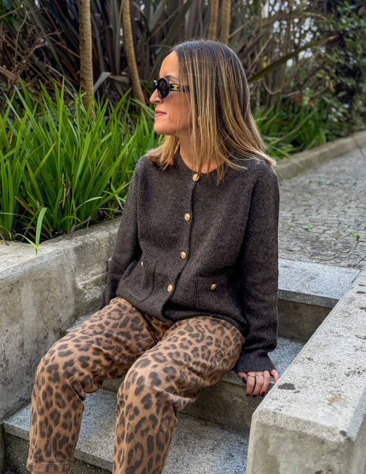 Chocolate brown cardigan JOY