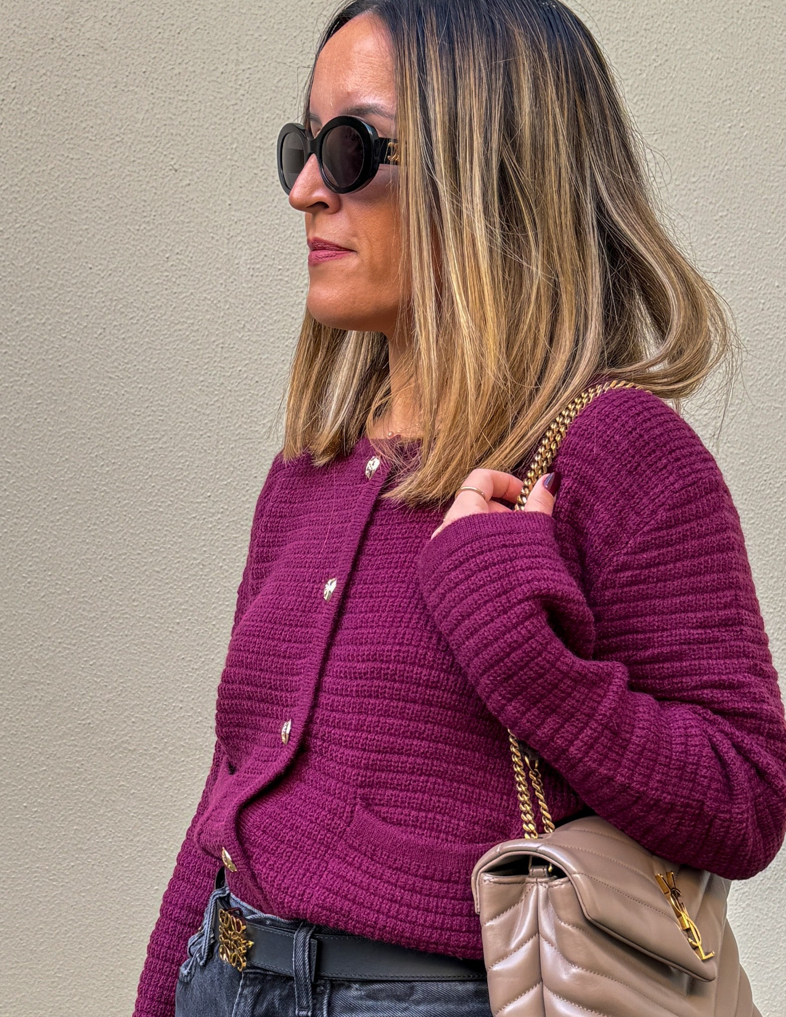 Plum cardigan JOY