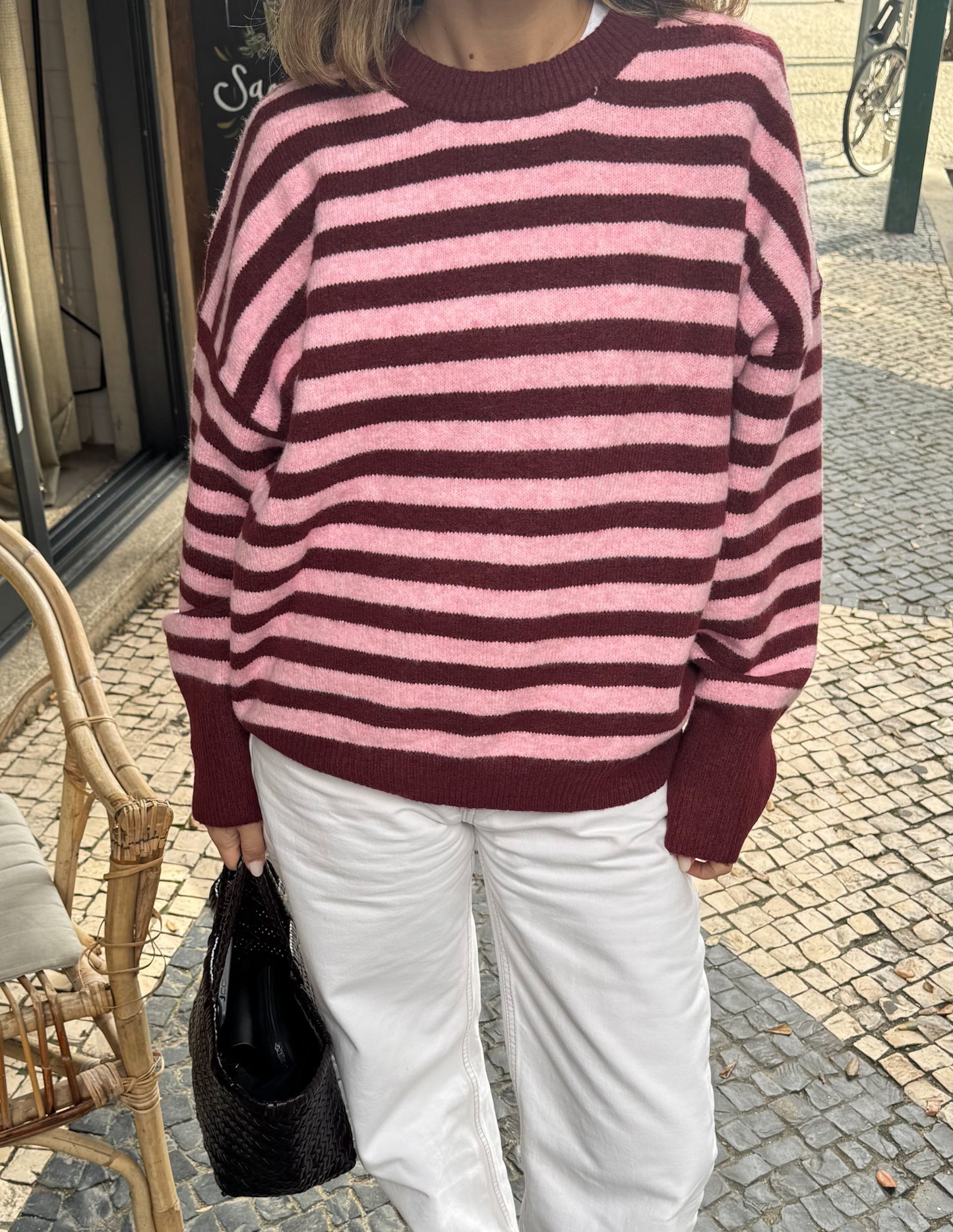 Striped knit sweater