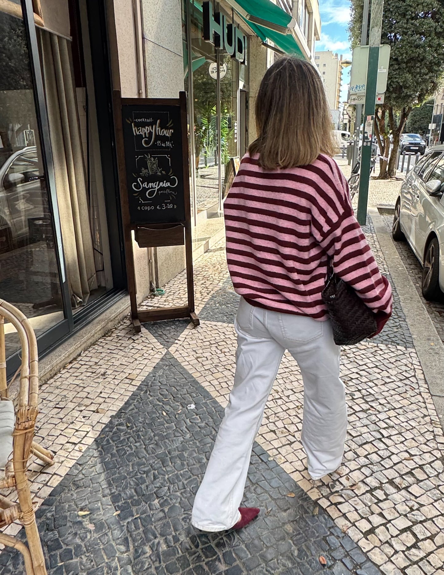 Striped knit sweater