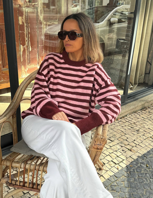 Striped knit sweater