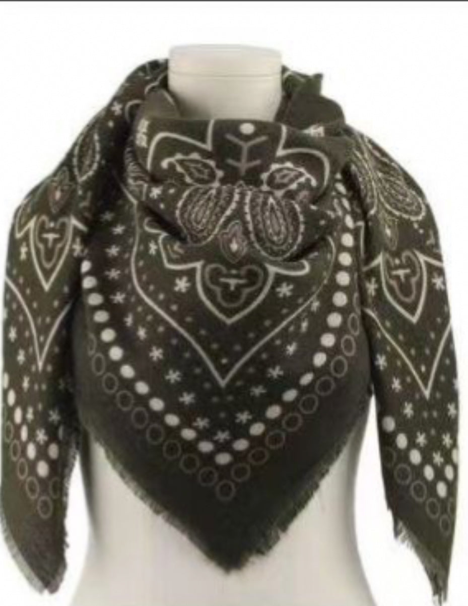 Echarpe bandana em khaki