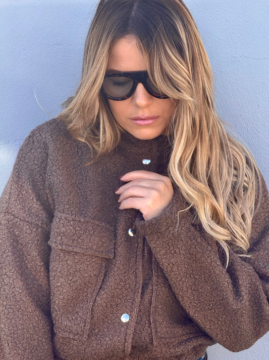 Chocolate brown bomber jacket JOY