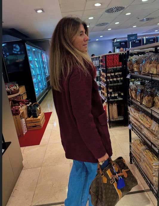 Knitted jacket with fur collar - PRÉ-VENDA (envios a 05/12)