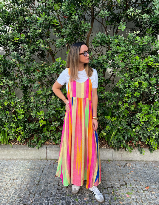 Vestido jardineira cores - envios 04/06