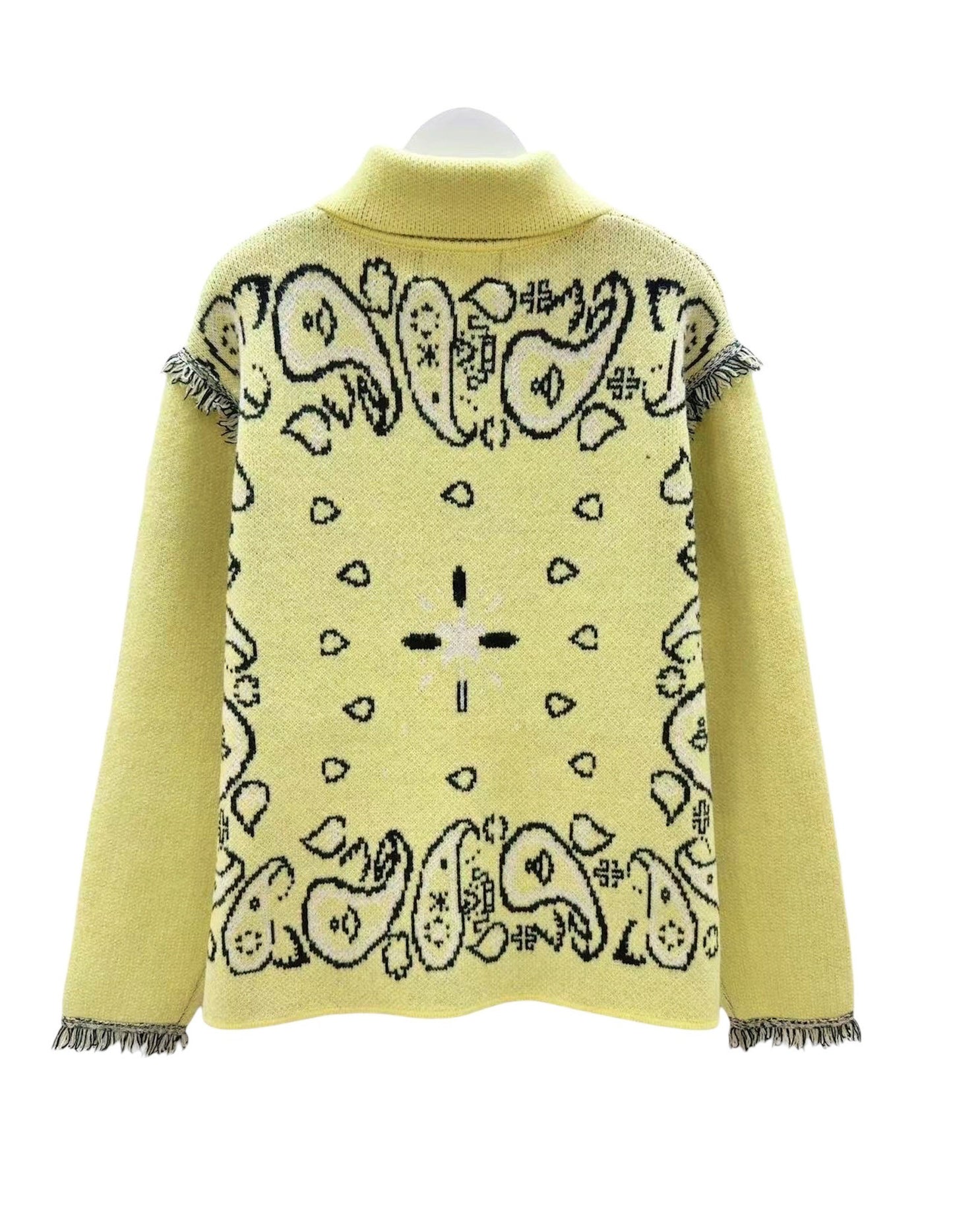 Bandana knitted jacket in light yellow