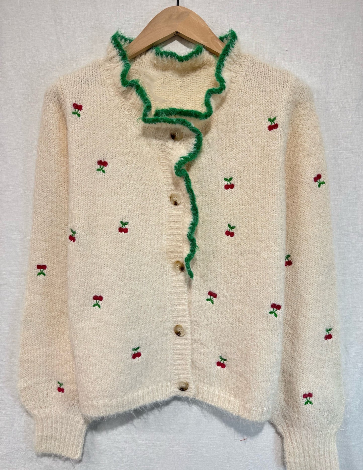 Knitted cherry cardigan