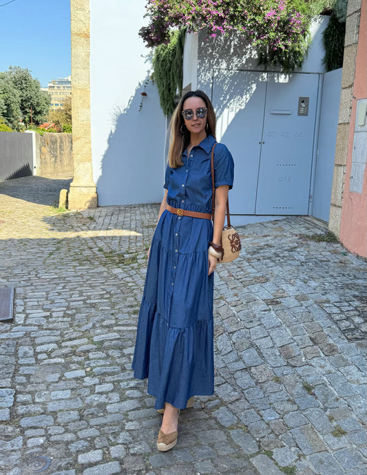 Vestido azul ganga