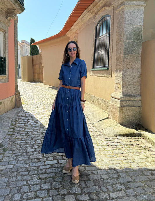 Vestido azul ganga
