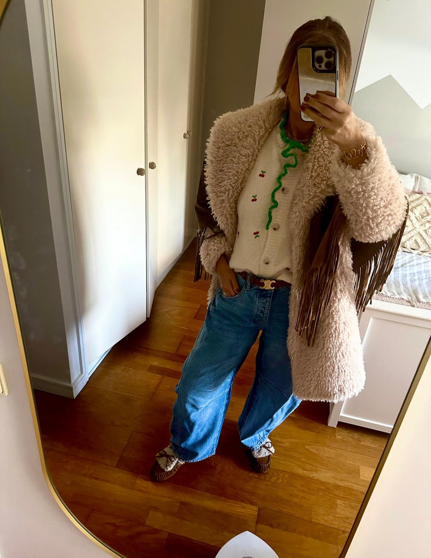 Knitted cherry cardigan