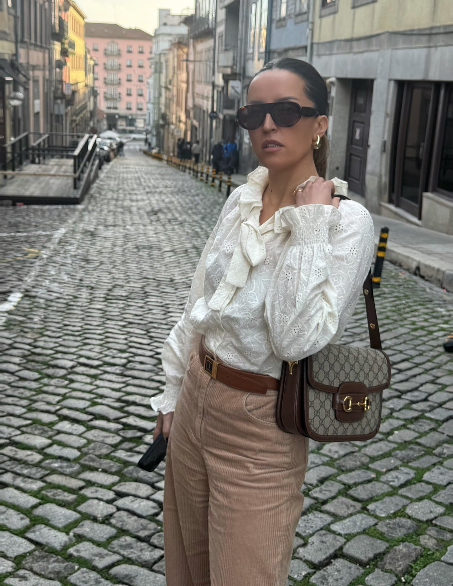 Embroidered blouse in ecru