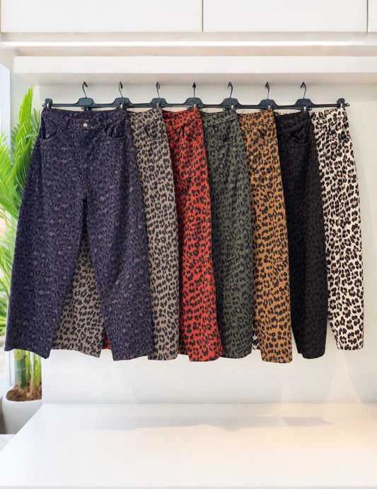 Calças baggy animal print