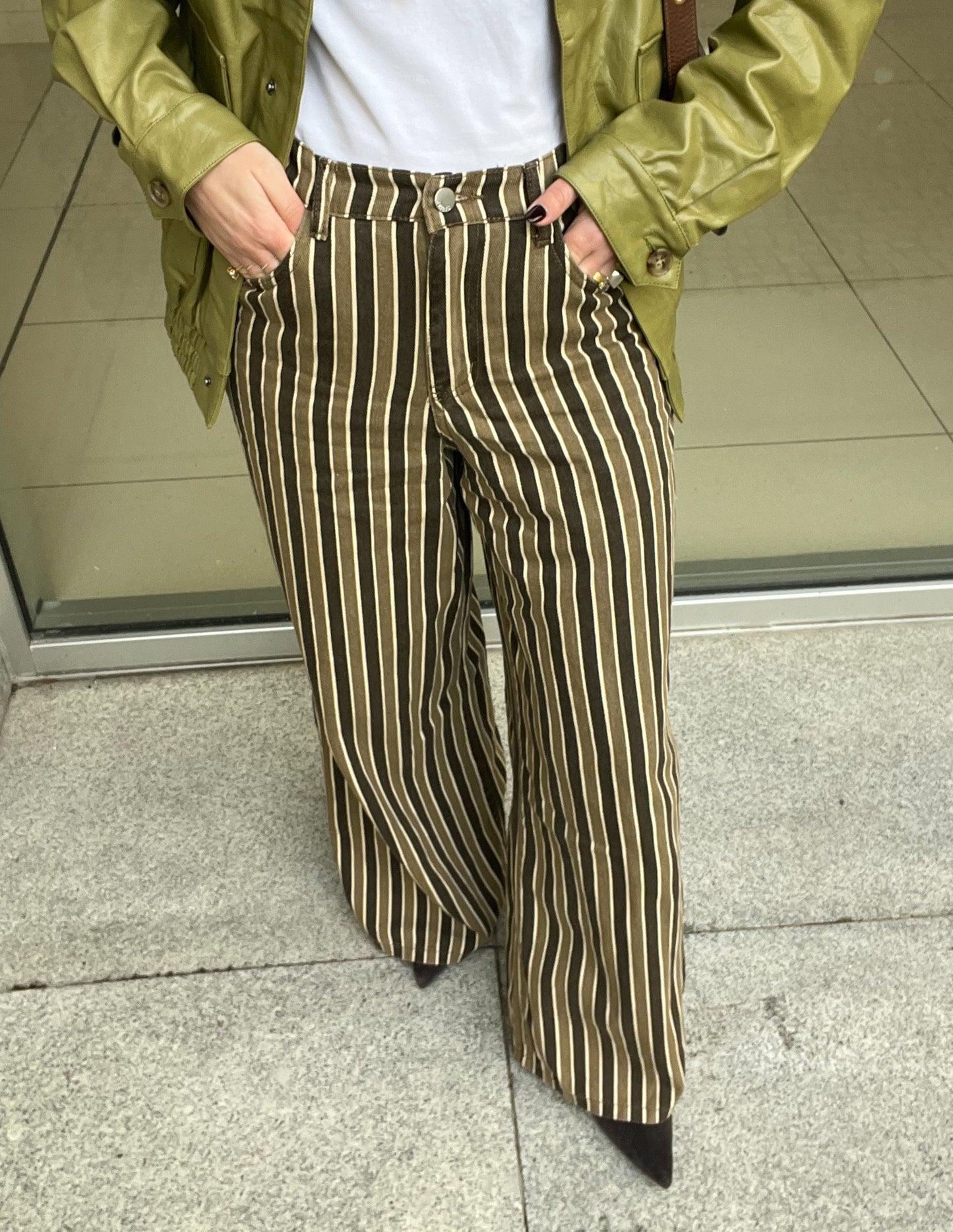 Wide Leg striped trousers