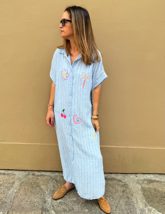 Vestido camiseiro estampado V1