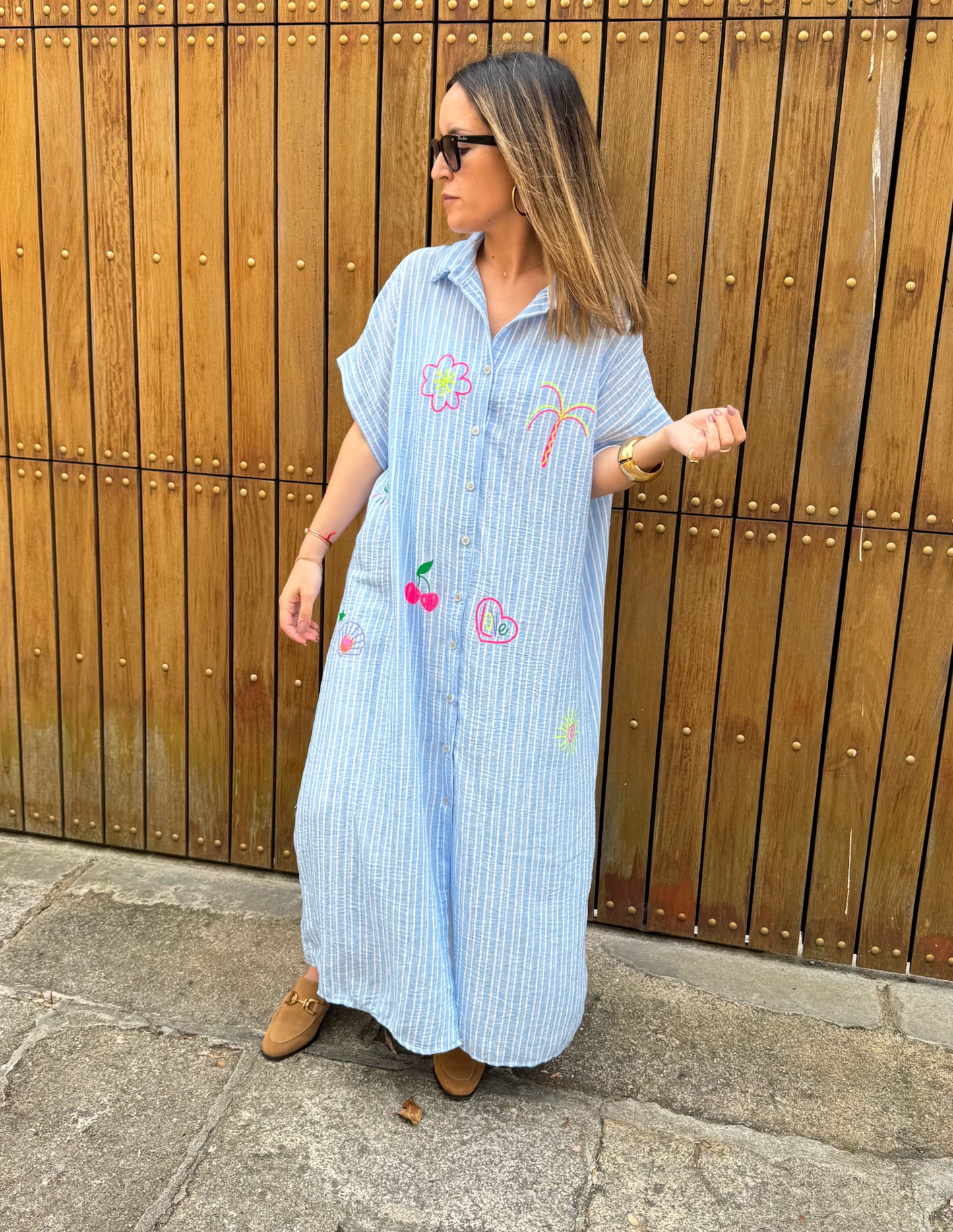 Vestido camiseiro estampado V1